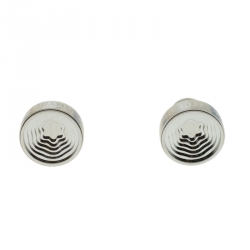 Pre Owned Montblanc Heritage Concentric Star Engraved Stainless Steel Round Cufflinks
