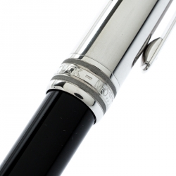 Pre Owned Montblanc Meisterstück Emirates Airline Foundation Black Resin Platinum Finish Ballpoint Pen