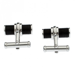 Pre Owned Montblanc Black Stainless Steel Resin Cufflinks