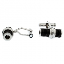 Pre Owned Montblanc Black Stainless Steel Resin Cufflinks