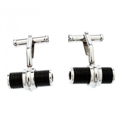 Pre Owned Montblanc Black Stainless Steel Resin Cufflinks