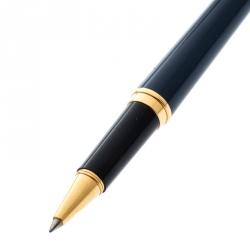 Pre Owned Montblanc Noblesse Oblige Blue Resin Gold Tone Rollerball Pen