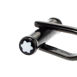 Pre Owned Montblanc D. Defoe PVD Coated Stainless Steel Leaf Cufflinks