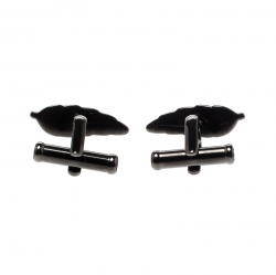 Pre Owned Montblanc D. Defoe PVD Coated Stainless Steel Leaf Cufflinks