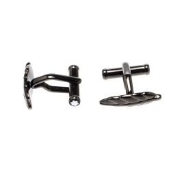 Pre Owned Montblanc D. Defoe PVD Coated Stainless Steel Leaf Cufflinks