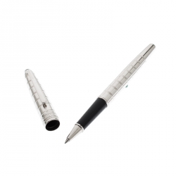 Pre Owned Montblanc Silver Facet 38247 Platinum Plated Rollerball Pen