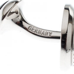 Pre Owned Montblanc Domed Floating Diamond Silver Tone Cufflinks