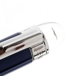 Pre Owned Montblanc StarWalker Midnight Blue Resin Silver Tone Ballpoint Pen