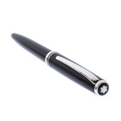 Pre Owned Montblanc Black Resin Platinum Finish Ballpoint Pen 
