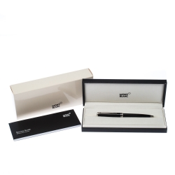 Pre Owned Montblanc Black Resin Platinum Finish Ballpoint Pen 