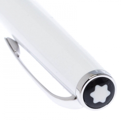 Pre Owned Montblanc White Lacquer Platinum Finish Ballpoint Pen