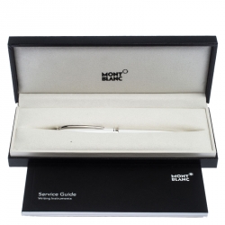 Pre Owned Montblanc White Lacquer Platinum Finish Ballpoint Pen