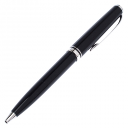 Pre Owned Montblanc Black Resin Platinum Finish Ballpoint Pen 