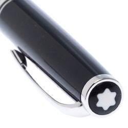 Pre Owned Montblanc Black Resin Platinum Finish Ballpoint Pen 