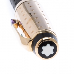 Pre Owned Montblanc Matte Black and Gold Boheme Doue Textured Rollerball Pen