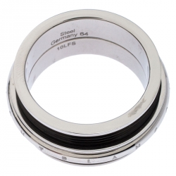 Pre Owned Montblanc Men's Contemporary Collection Black PVD Steel Sliding Ring Size 64