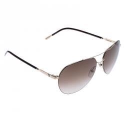 Montblanc Gold Tone/ Brown Gradient MB 695S Aviator Sunglasses