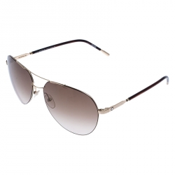 Montblanc Gold Tone/ Brown Gradient MB 695S Aviator Sunglasses