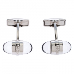 Pre Owned Montblanc Urban Walker Resin Silver Tone Cufflinks