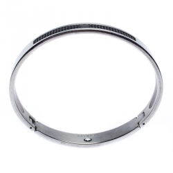 Pre Owned Montblanc Rubber Silver Tone Hinged Bangle Bracelet
