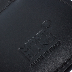 Pre Owned Montblanc Sartorial Black Leather Silver Tone 113238 Key Fob