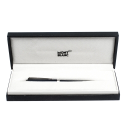 Pre Owned Montblanc Navy Blue Resin Platinum Finish Ballpoint Pen 