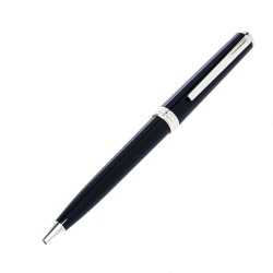 Pre Owned Montblanc Navy Blue Resin Platinum Finish Ballpoint Pen 