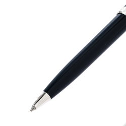 Pre Owned Montblanc Navy Blue Resin Platinum Finish Ballpoint Pen 