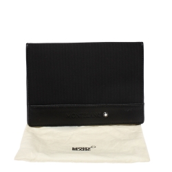 Pre Owned Montblanc Black Fabric and Leather Nightflight Passport Holder