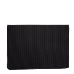 Pre Owned Montblanc Black Fabric and Leather Nightflight Passport Holder