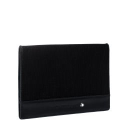 Pre Owned Montblanc Black Fabric and Leather Nightflight Passport Holder