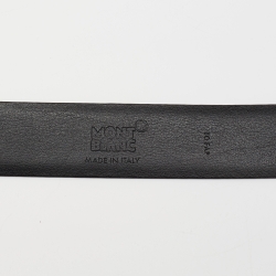 Montblanc Black Leather Cut to Size Buckle Belt