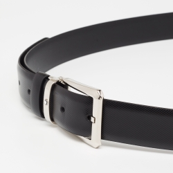 Montblanc Black Leather Cut to Size Buckle Belt
