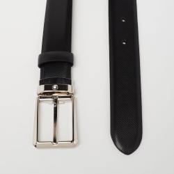 Montblanc Black Leather Cut to Size Buckle Belt