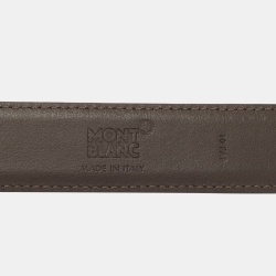 Pre Owned Montblanc Dark Brown Leather Buckle Belt 110CM