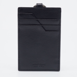Montblanc Black Leather Lanyard ID Card Holder