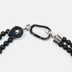 Montblanc Onyx Beads Steel Wrap Me Bracelet