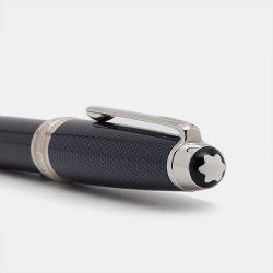 مملوكة مسبقًا Montblanc Meisterstuck Blue Hour Solitaire Midsize Blue Lacquer Silver Tone Ballpoint Pen