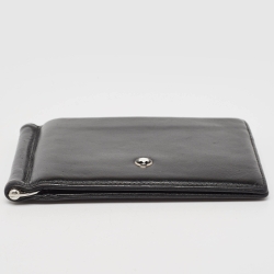Pre Owned Montblanc Black Leather Meisterstück 6CC Money Clip Wallet