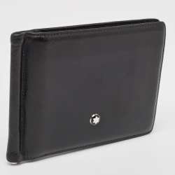 Pre Owned Montblanc Black Leather Meisterstück 6CC Money Clip Wallet