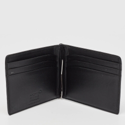 Pre Owned Montblanc Black Leather Meisterstück 6CC Money Clip Wallet