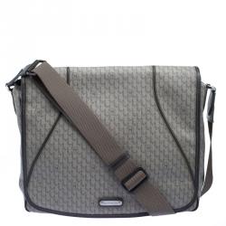 MontBlanc Beige Coated Canvas Messenger Bag
