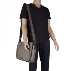 MontBlanc Beige Coated Canvas Messenger Bag