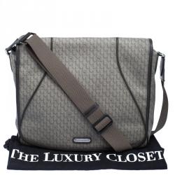 MontBlanc Beige Coated Canvas Messenger Bag