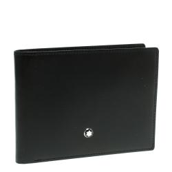 Pre Owned Montblanc Black Leather Miesterstuck Bifold Wallet
