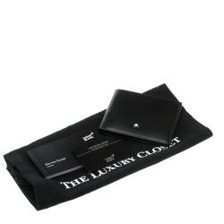 Pre Owned Montblanc Black Leather Miesterstuck Bifold Wallet