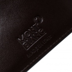 Montblanc Dark Brown Croc Embossed Leather Miesterstuck Bifold Wallet