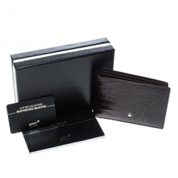 Montblanc Dark Brown Croc Embossed Leather Miesterstuck Bifold Wallet