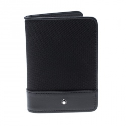 Pre Owned Montblanc Black Canvas and Leather Nightflight Card Holder