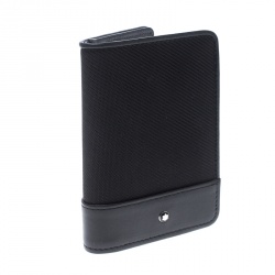 Pre Owned Montblanc Black Canvas and Leather Nightflight Card Holder